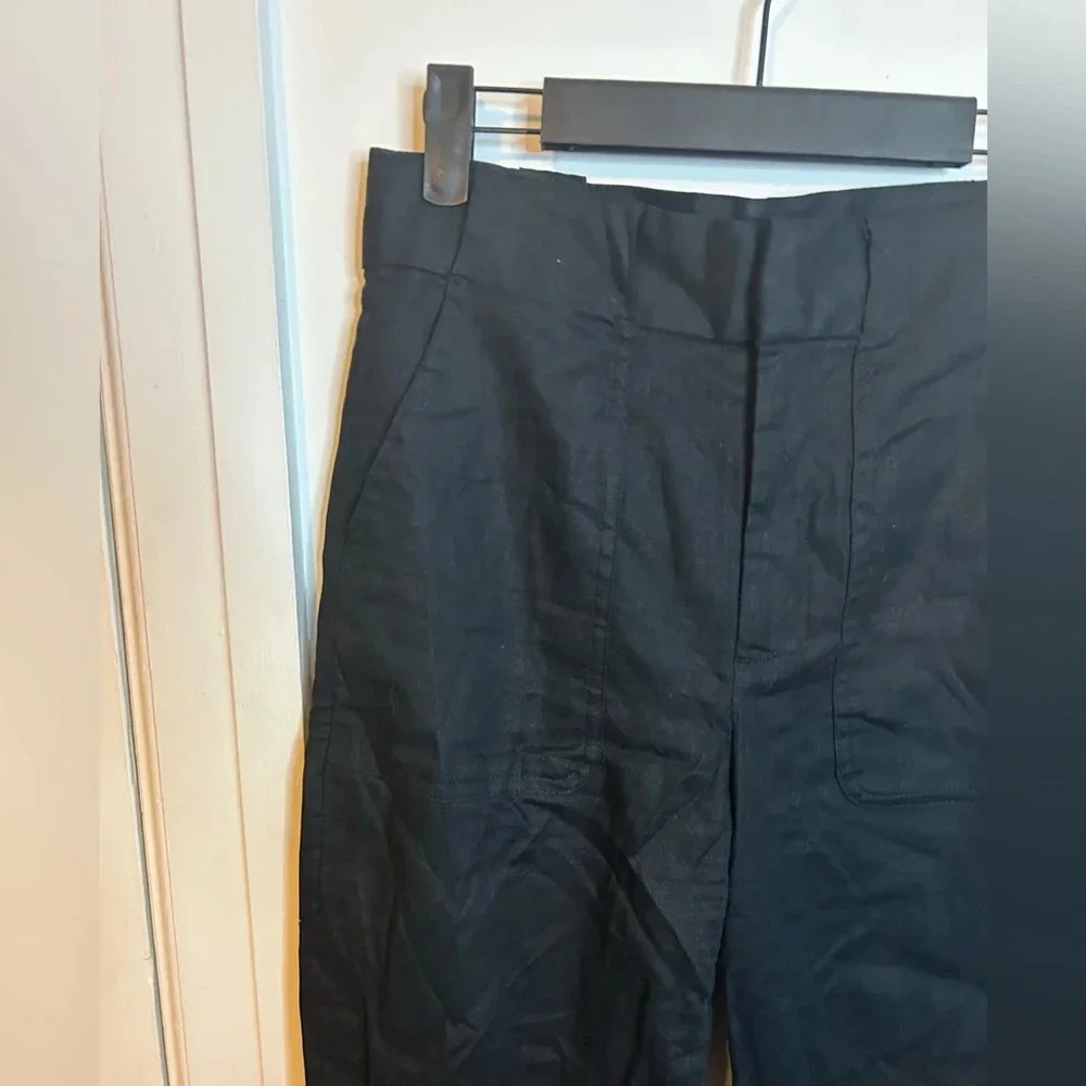 Banana Republic Black Linen High Waisted Slim Ankle Pants